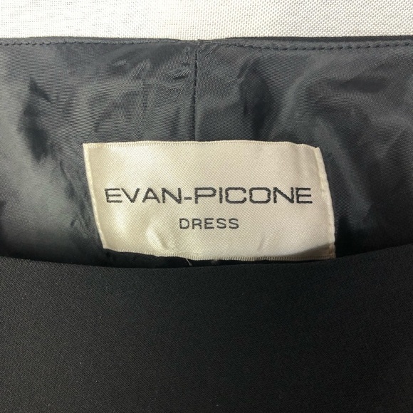 Evan Picone Black Sheath Lace Cap Sleeve Knee Length Dress 10 - Picture 5 of 5